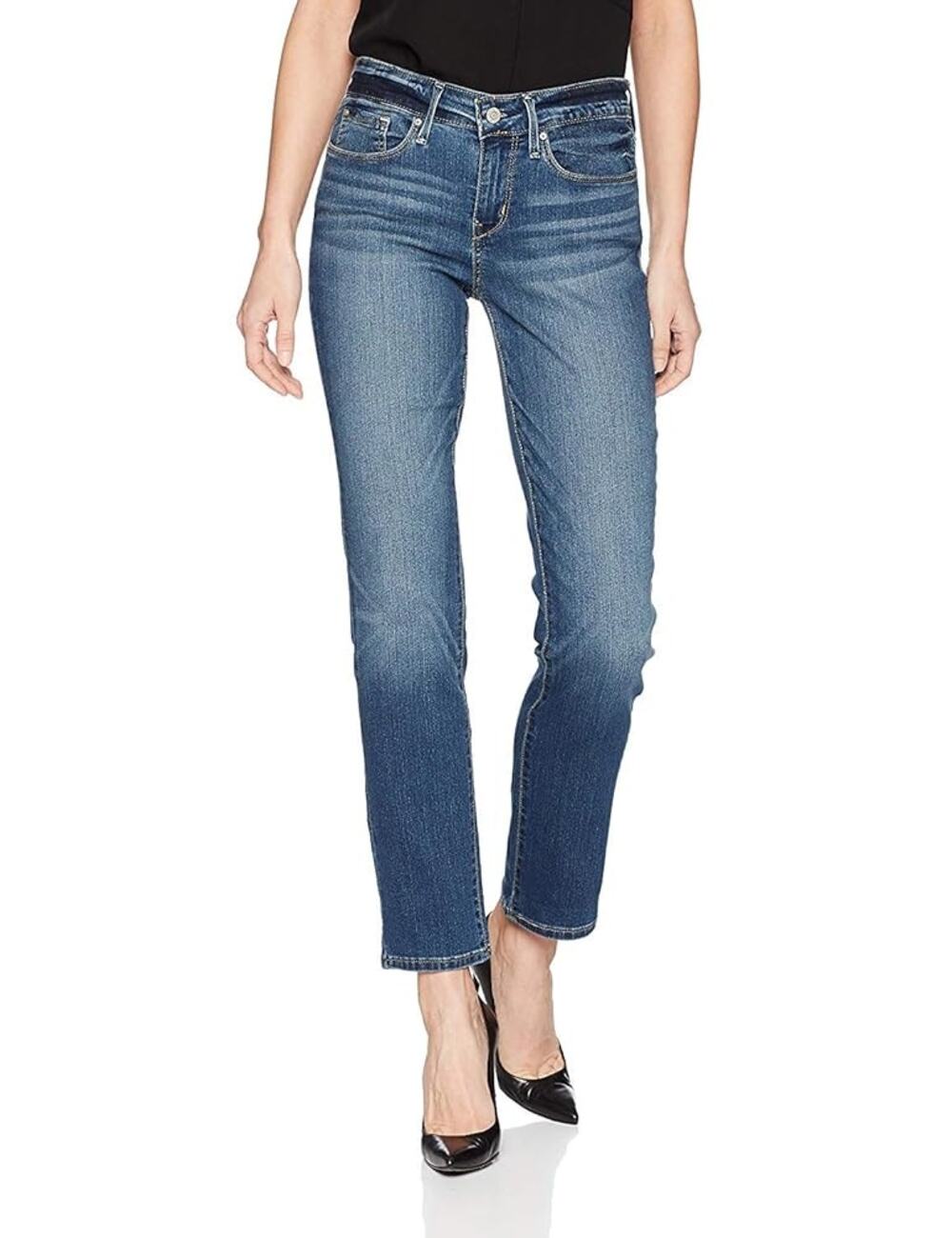 Levi's Signature Dark Wash Blue Denim Modern Slim Jeans Women's Size 24 37x32